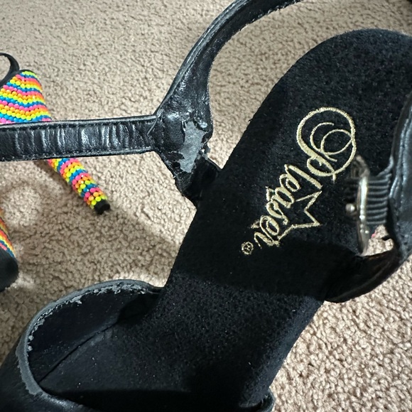 Pleaser Multicolor Beaded Platform Heels stripper heels - Picture 3 of 11